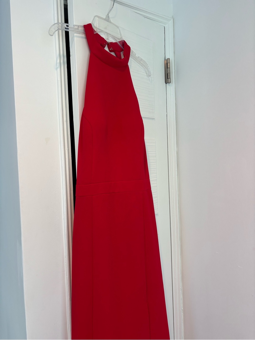 Aqua Red Halter Maxi Dress